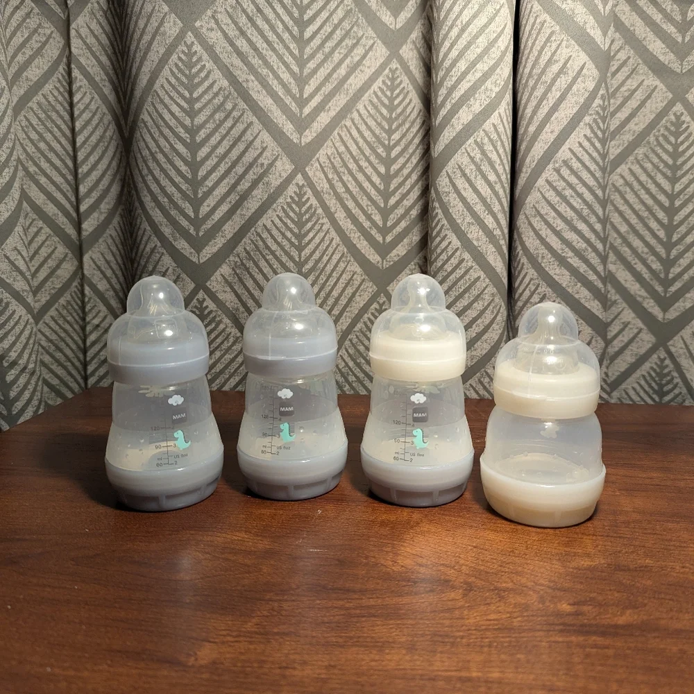 BABY BOTTLES MAM Gray and White Set of SEVEN (7) - Picture 2 of 10